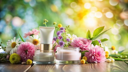 Natural Cosmetic Beauty Product with Floral Ingredients for Skincare and Wellness