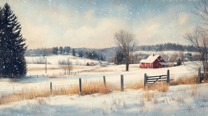 Wisconsin Winter Landscape.
