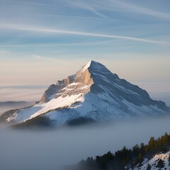 A majestic mountain peak covered in snow with a clear blue sky5
