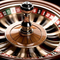 Spinning Roulette Wheel with Ball in Focus