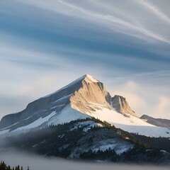A majestic mountain peak covered in snow with a clear blue sky5
