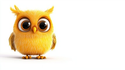 Obraz premium Adorable Baby Owl with Big Eyes and Fluffy Feathers