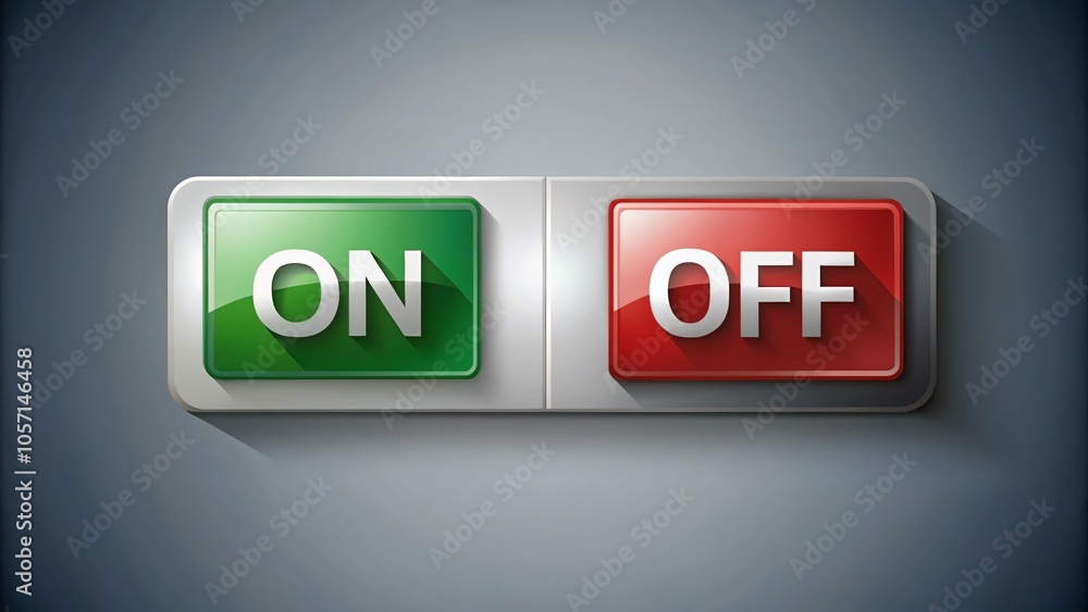 Poster on and off switch sign design for digital and print use - ideal for user interface and application
