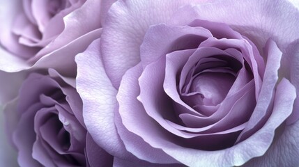 A high definition close up showcasing the delicate features of a soft purple rose representing love and allure