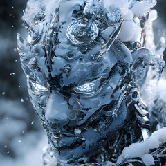 Fototapeta premium ice cubes in water. Generative AI