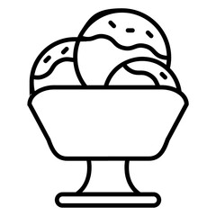  Ice cream bowl  icon, vector illustration