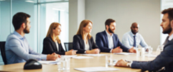 Blurred background of an executives strategizing and making important decisions for the company, bussiness and meeting