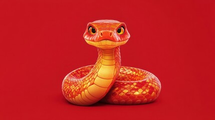 Fototapeta premium Year of the Snake 3 D cartoon image