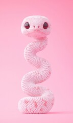 Fototapeta premium 3D cartoon Year of the Snake pink snake image background