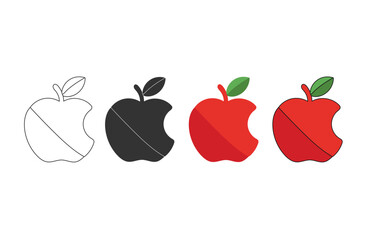 Apple icon set. Apple vector icon. apple symbols for apps and web design. Apple icon vector silhouette symbol