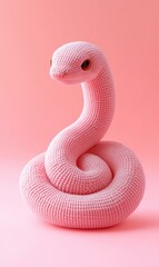 3D cartoon Year of the Snake pink snake image background