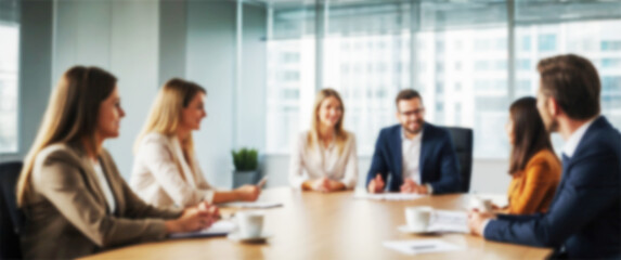 Blurred background of a global business team discussing international expansion, bussiness and meeting