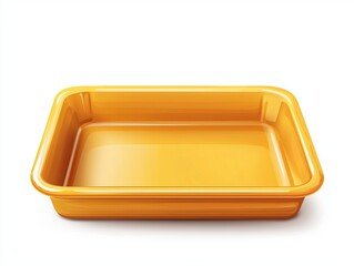 Bright yellow baking tray, perfect for cooking or serving dishes. Durable and versatile for kitchen use.