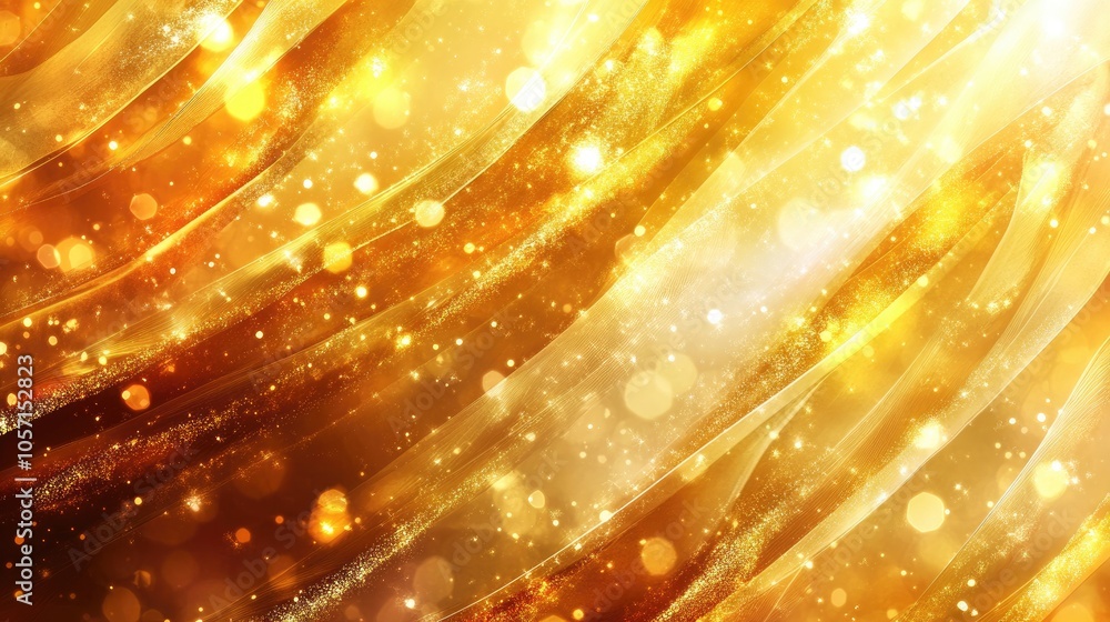 Poster abstract golden background featuring a textured design with glitter and bokeh lights ideal for wallp
