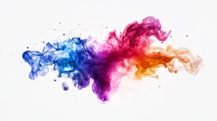 A colorful smoke trail with a blue, red, and yellow line