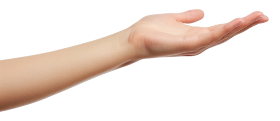 Hand holding pose finger white background gesturing.