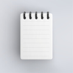 3d Notepad icon isolated on grey background.