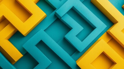 A blue and yellow square with a yellow square in the middle