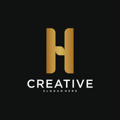 Initial letter H logo, abstract concept design. Premium Vector