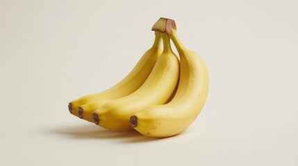 Fresh bunch of yellow bananas on simple background
