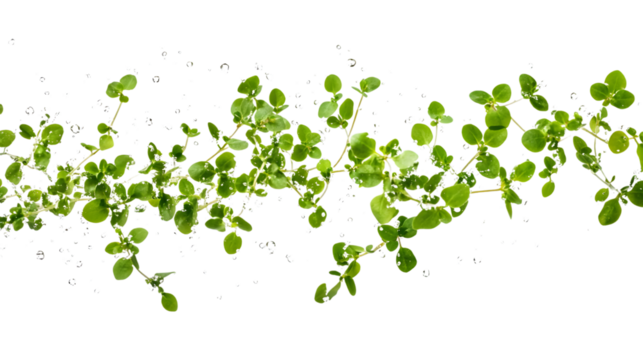 A splash of aromatic marjoram isolated on white background