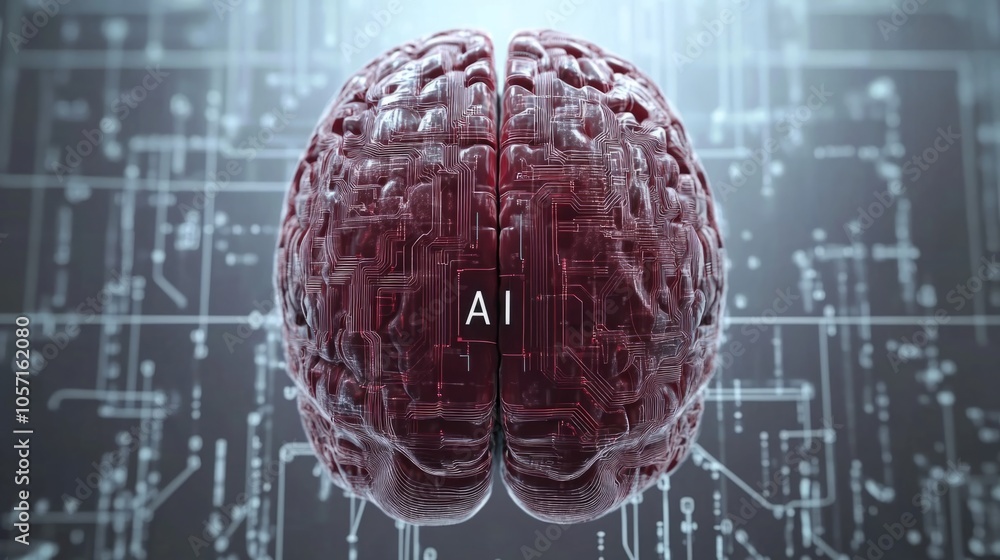 Poster a brain with the letters ai on it