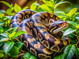 Fototapeta premium Royal Python: Captivating Portraits of Nature's Serpent in Stunning Detail