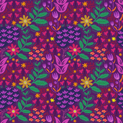 Flowers seamless pattern with nature elements for fashion, fabric, wallpaper, background, print, card, wrap with its elegant, ornate, beautiful and stylish design. Vector and illustration.
