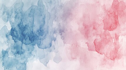 A watercolor painting of a blue and red background