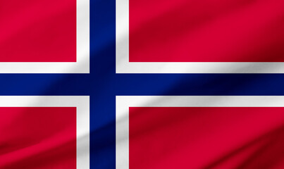 Norway flag background with waving fabric texture