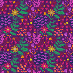 Flowers seamless pattern with nature elements for fashion, fabric, wallpaper, background, print, card, wrap with its elegant, ornate, beautiful and stylish design. Vector and illustration.