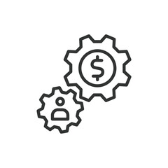 Corporate salary icon in line design. Corporate, salary, income, paycheck, earnings, compensation, wages on white background vector. Corporate salary editable stroke icon