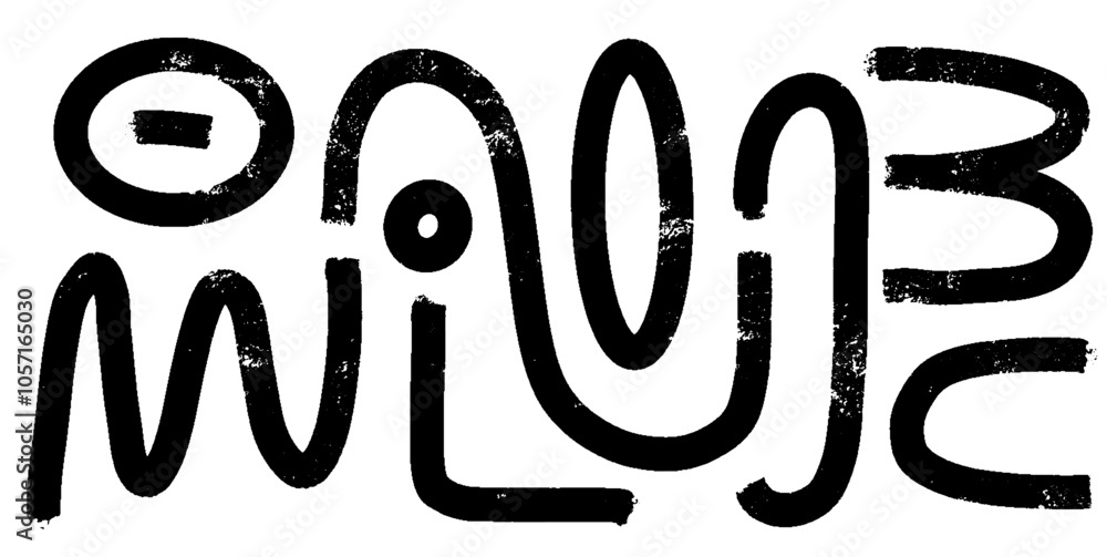 Poster Grunge Ink Curve Line Set. Playful Brush Strokes and Stripes with Black Wave Shapes. Abstract Japanese Style Doodles and Splash Elements in Vector Design.