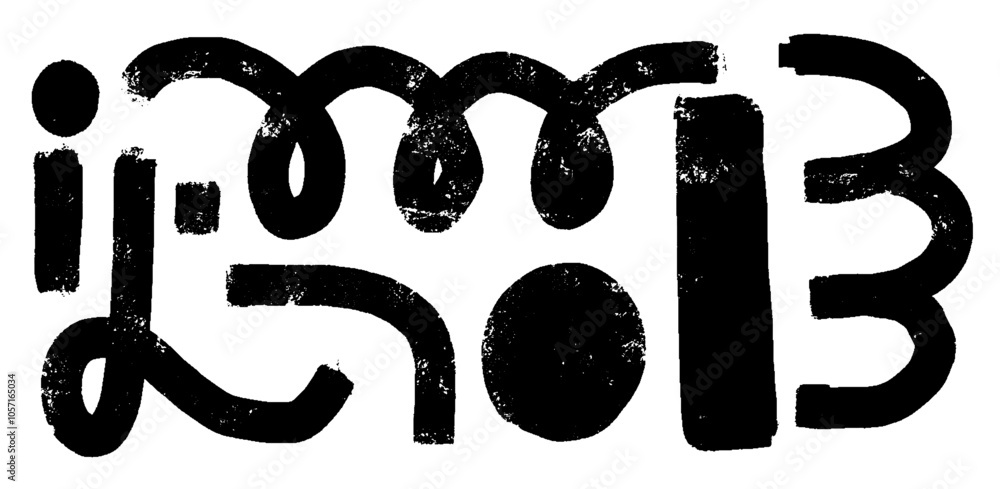 Poster Ink Curve Line Set. Playful Scribbles and Waves with Brush Strokes and Stripes. Abstract Hand Drawn Elements in Vector, Black and White Graffiti Texture.