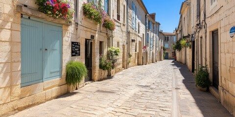 Obraz premium Charming Cobblestone Street in Historic European Town