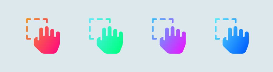 Drag solid icon in gradient colors. Cursor signs vector illustration.