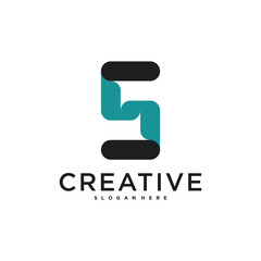 Initial letter S logo, abstract concept design. Premium Vector
