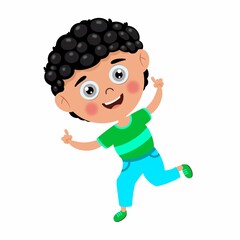Cute boy dancing vactor image. boy cartoon character vactor image
.