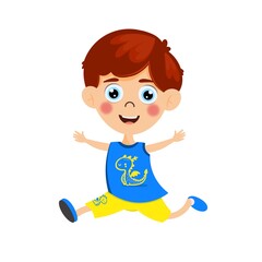 Cute boy jump vactor image. boy cartoon character vactor image
.