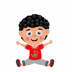 Cute boy sitting vactor image. boy cartoon character vactor image
.