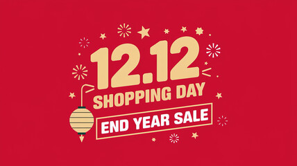1212 Shopping Day End Year Sale with festive decorations..