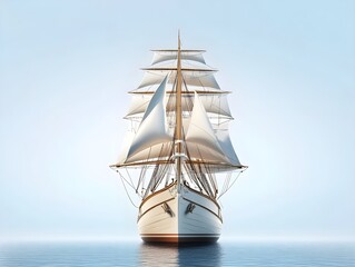 A beautifully crafted wooden sail ship with tall masts and expansive sails showcases traditional craftsmanship and evokes maritime adventure