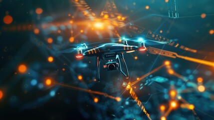Drone in a Futuristic Digital Network