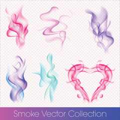 Elegant colorful Smoke and Steam Vector Illustrations