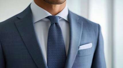 Close-up of a man's suit and tie