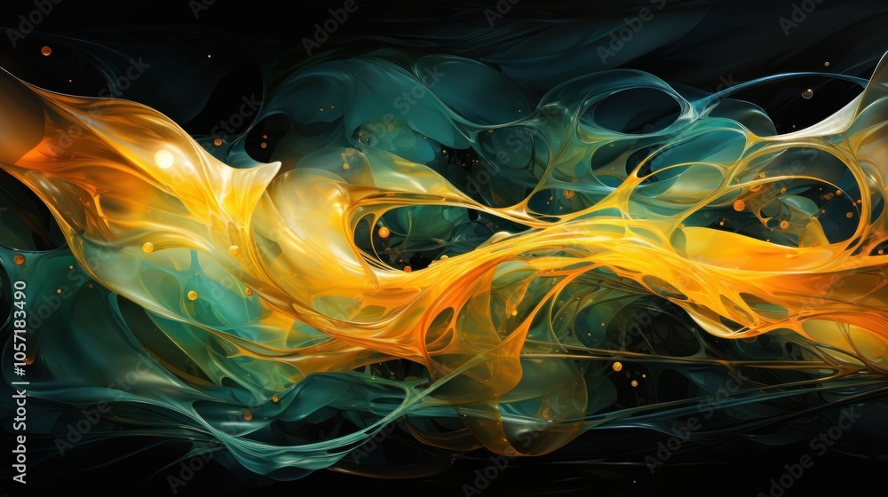 Poster abstract flowing shapes in vibrant colors create a dynamic visual experience.