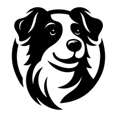 Dog Head Logo Ion Vector illustration.