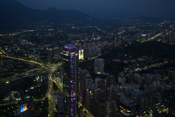 view of the city of Santiago de Chile at nigh