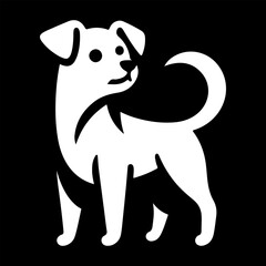 black and cartoon dog