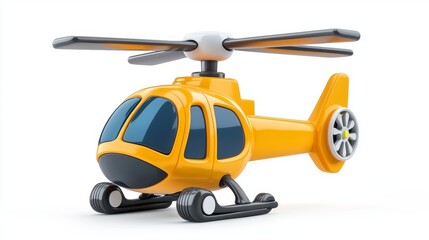 Cheerful Cartoon Helicopter with Rotor and Hat